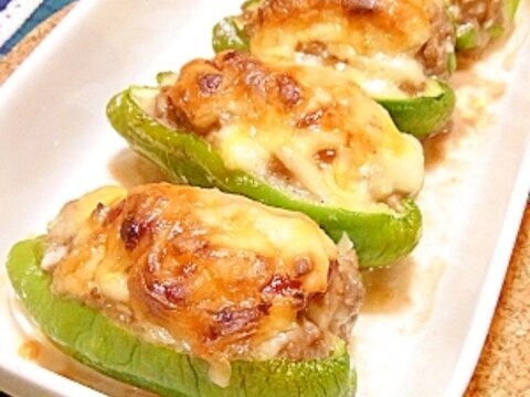 肉詰めピーマンのとろ りチーズオーブン焼き レシピ 作り方 By メリッコ 楽天レシピ